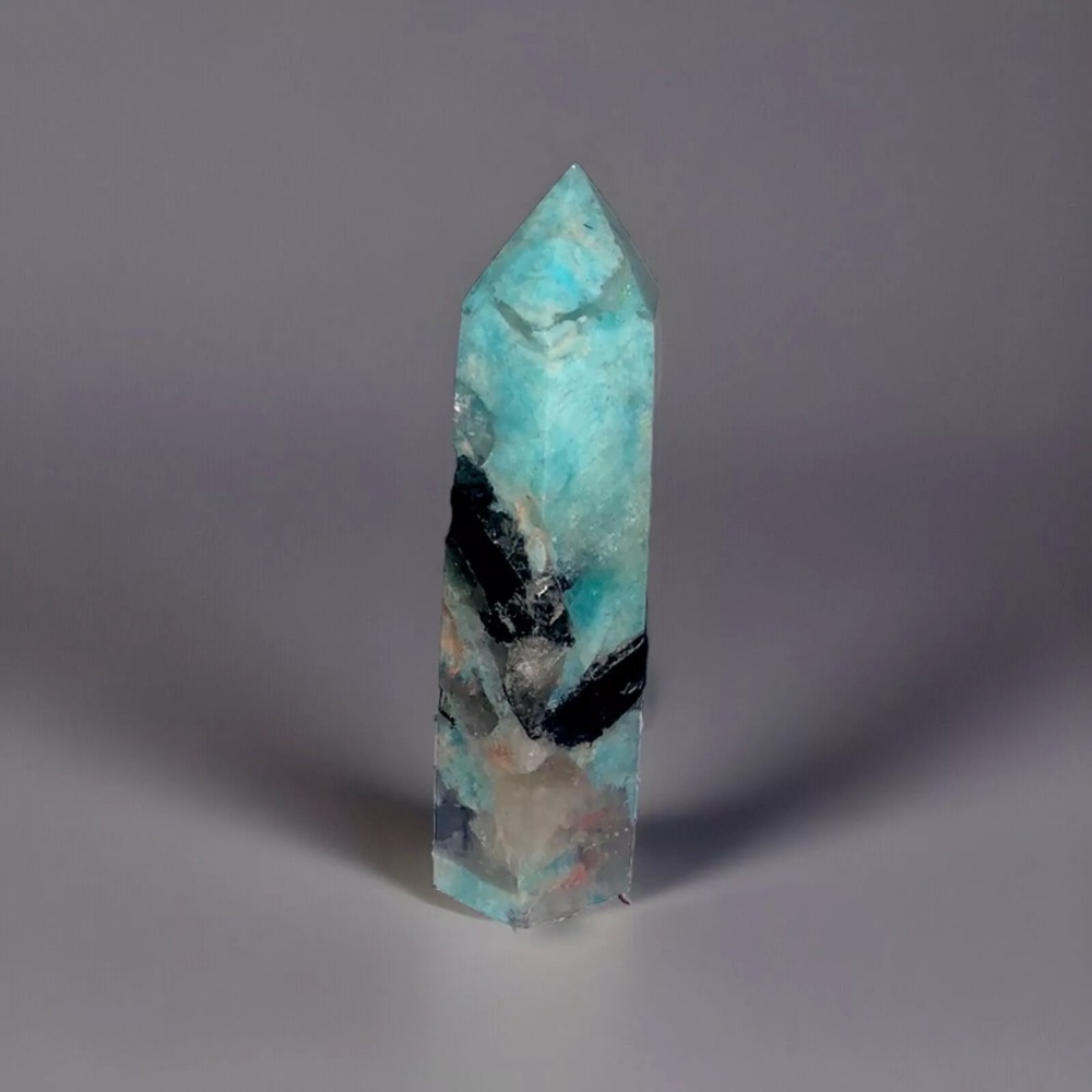 Natural Amazonite Tower Point Quartzs Crystal Wand Healing Reiki Stone